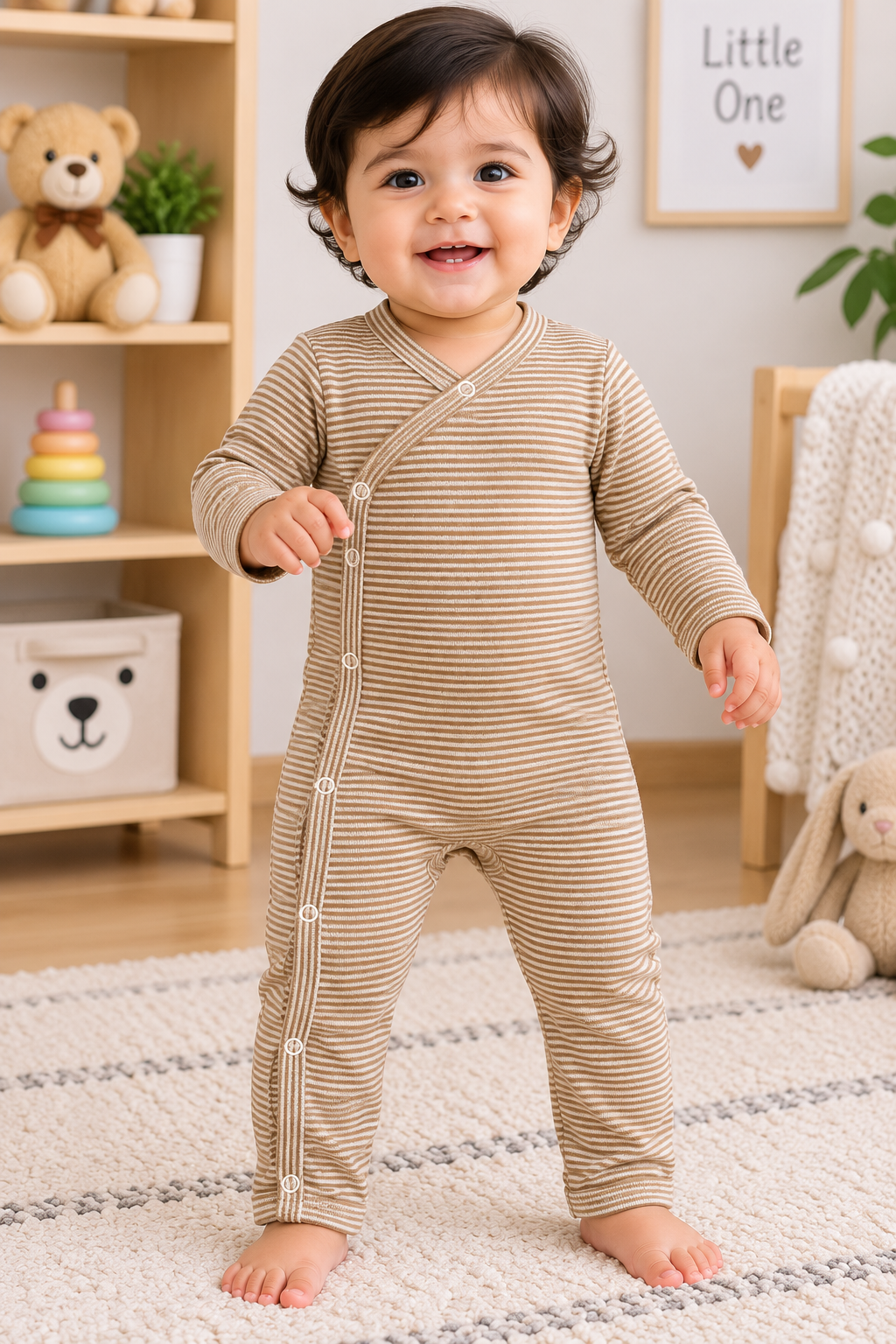 Coffe brown stripes Baby High quality jumpsuit