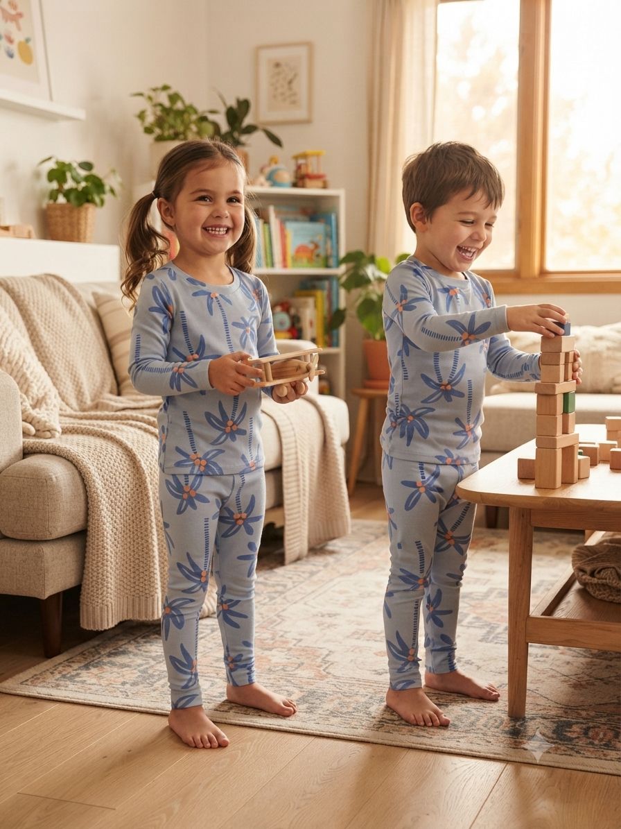 Blue coconut tree 🌴 Premium Kids Winter LoopKnit – 1 to 10 Years