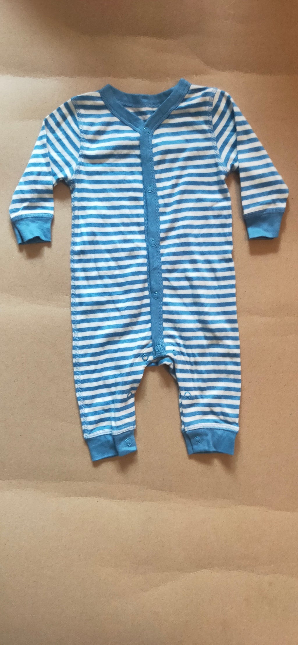 Blue with white line ( snap button)Baby High quality jumpsuit