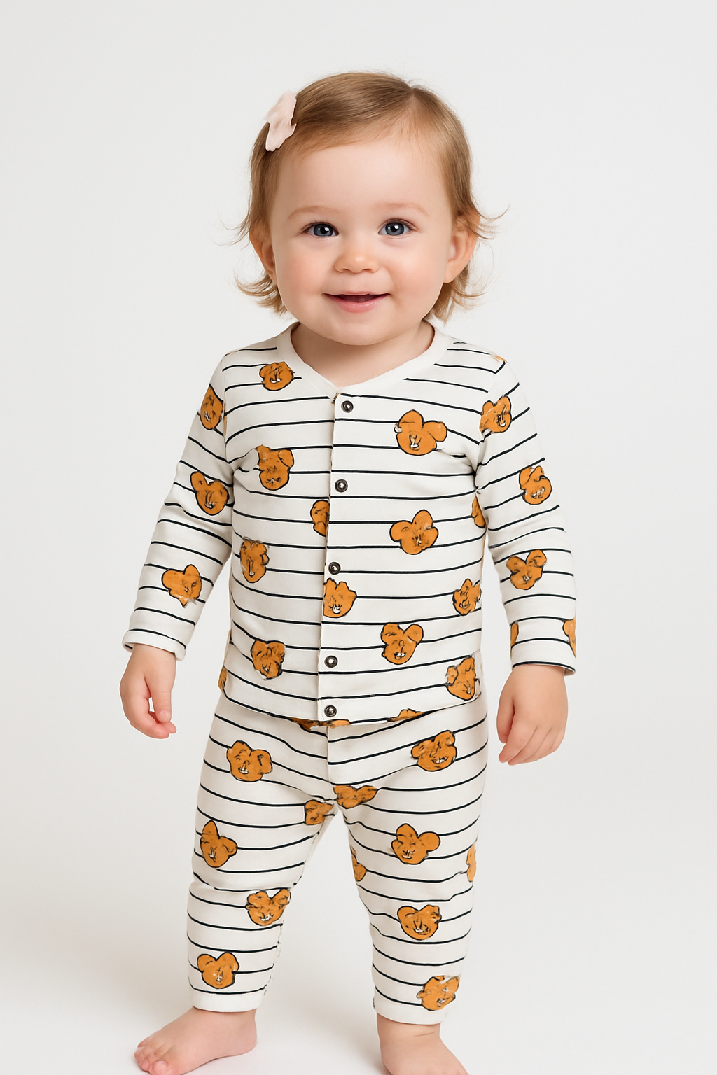 Light white soft tedy print jabla