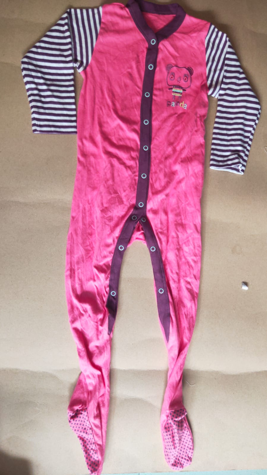 Pink violet with shoes (snap button )Baby high quality jumpsuit