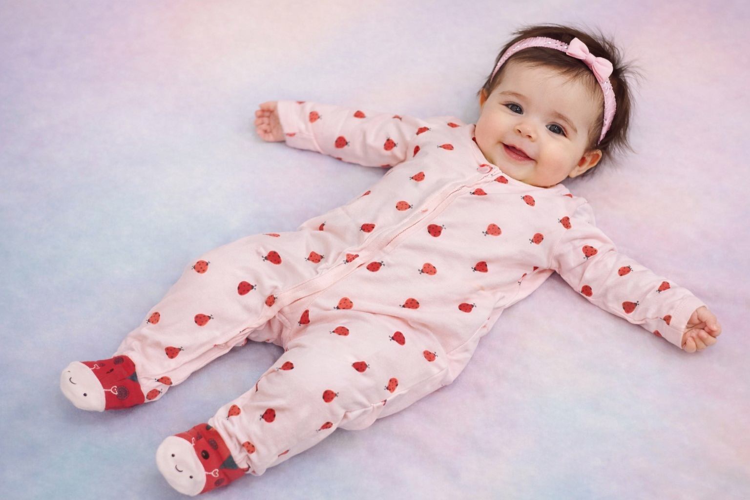 Pink Berry Cute Baby Sleepsuit
