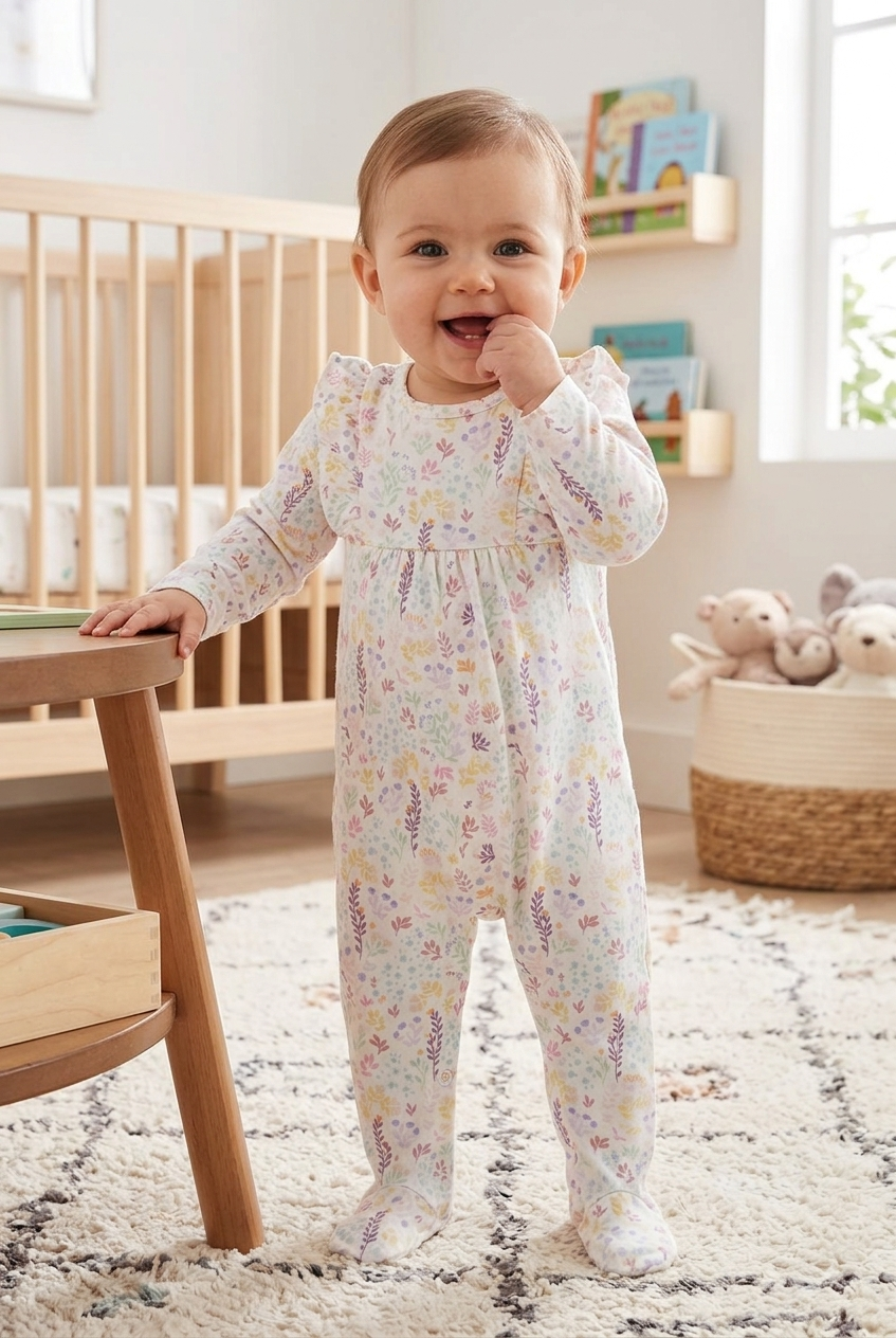 White &leaf floar -With shoe Baby High quality jumpsuit