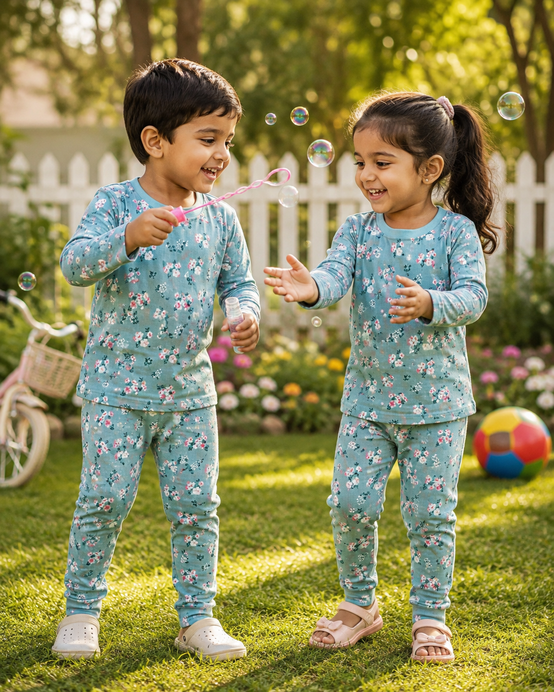Pistha Green Flowers-Premium winter wear LoopKnit