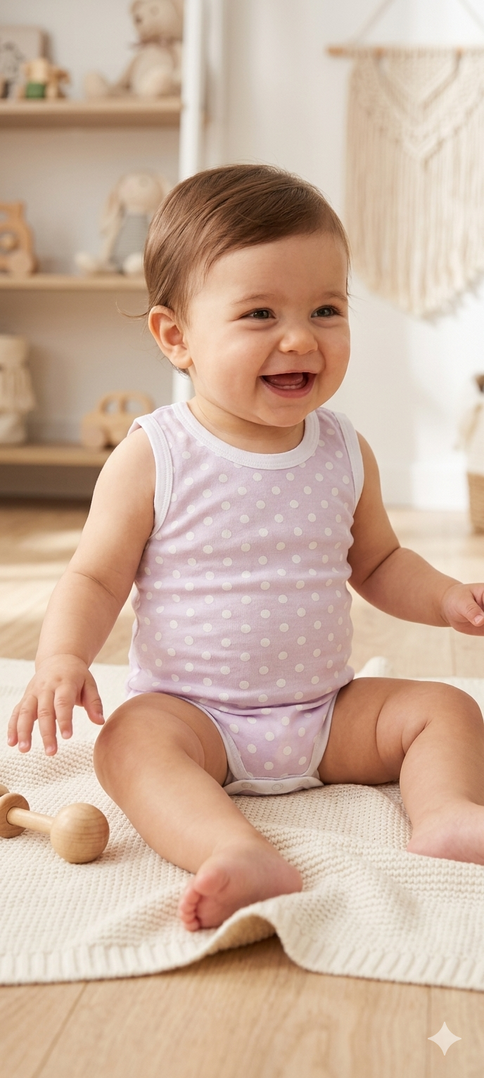 Soft Pink dots print -Baby Romper