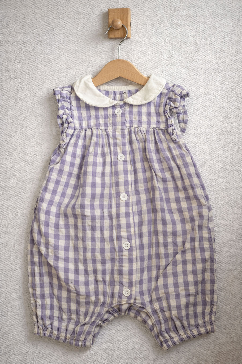 Voilet checked -Baby Half Jumpsuit