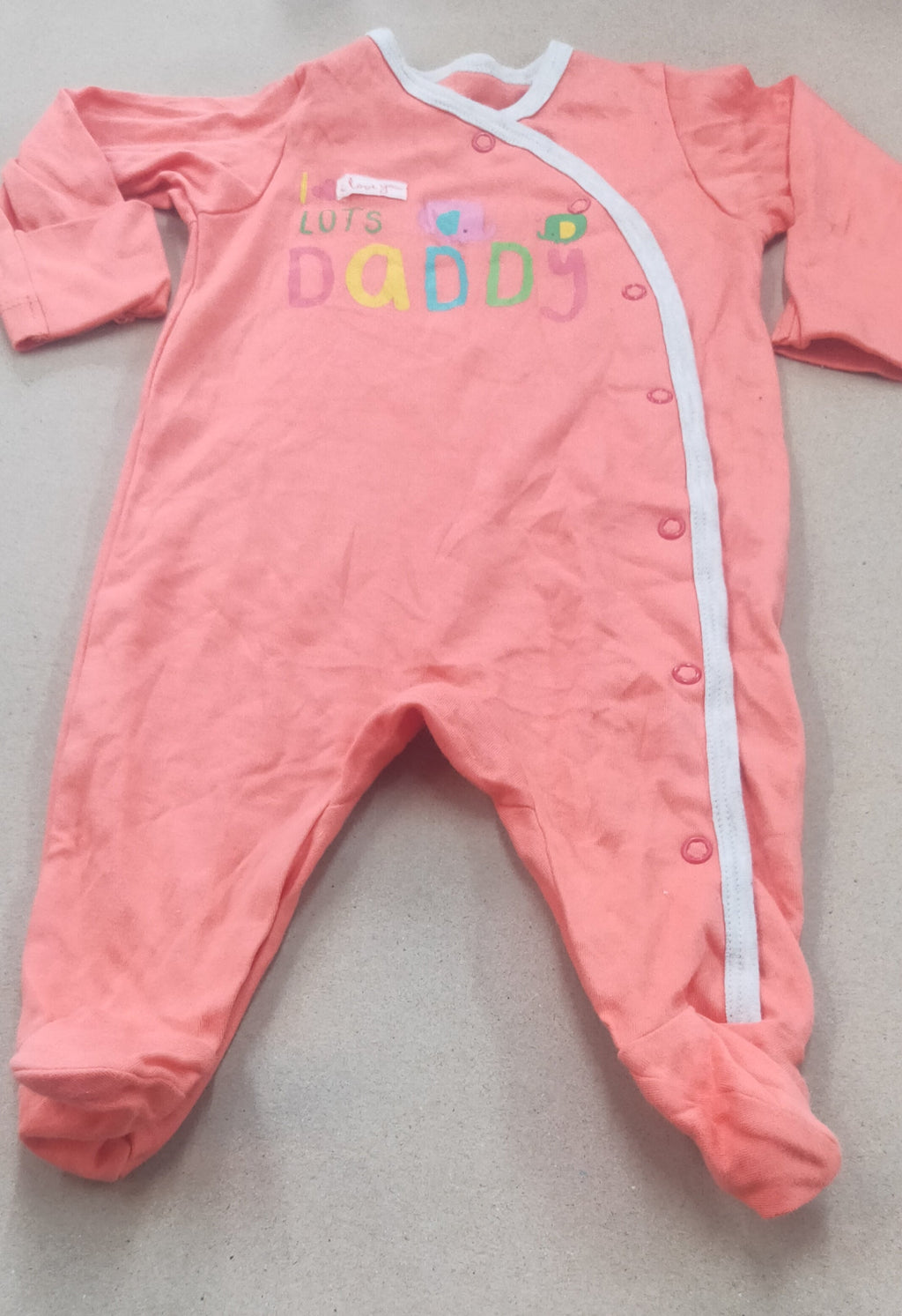 Light orange I Love you lots daddy  Baby High quality jumpsuit