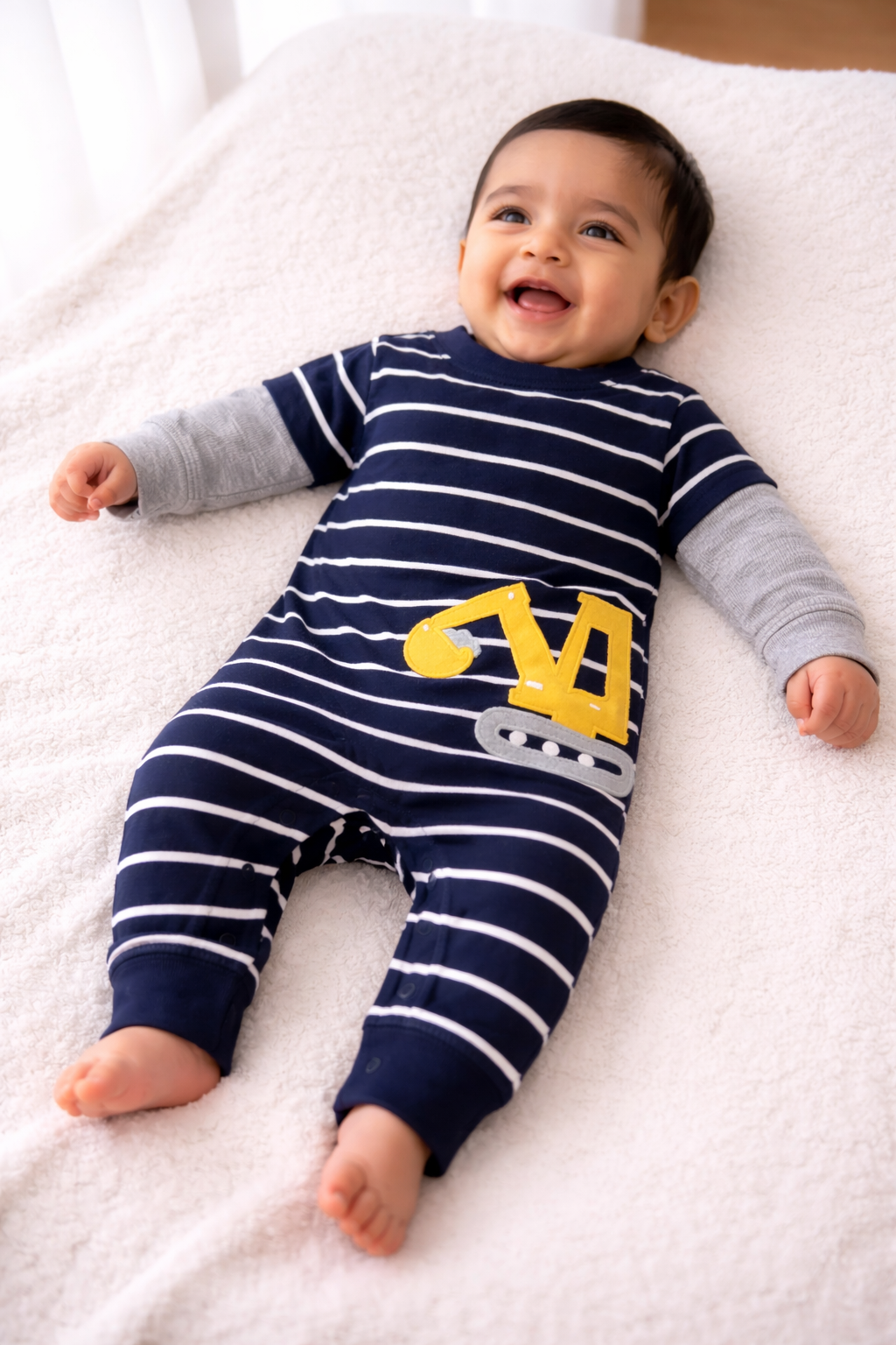Navy with gray - Baby Jumpsuits