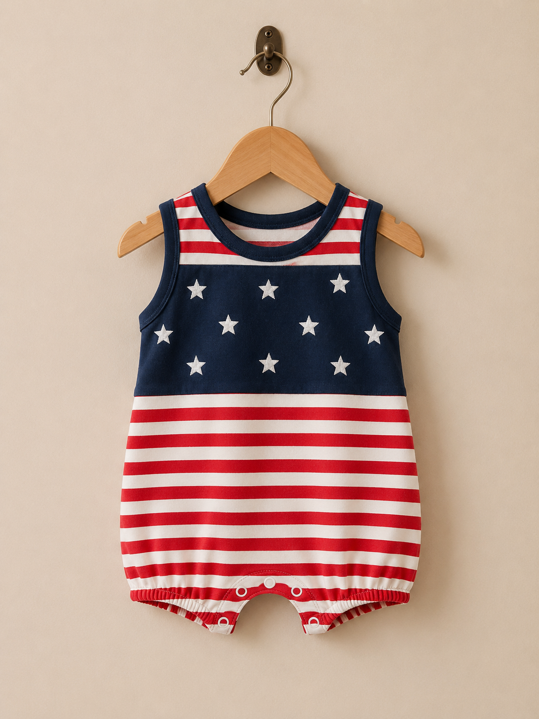 Red with navy blue  -Baby half Jumpsuit
