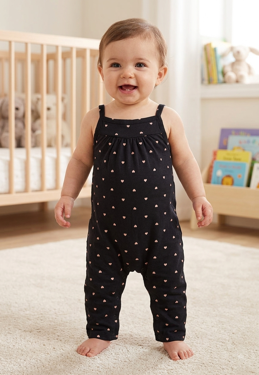 Black sleeveless -baby high quality jumpsuit