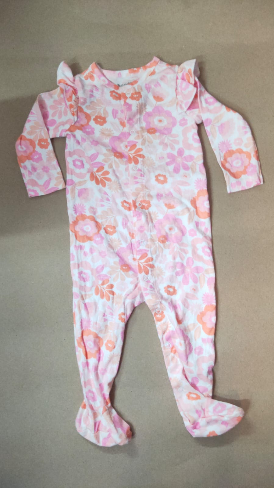 Pink with white flower Baby high quality jumpsuit