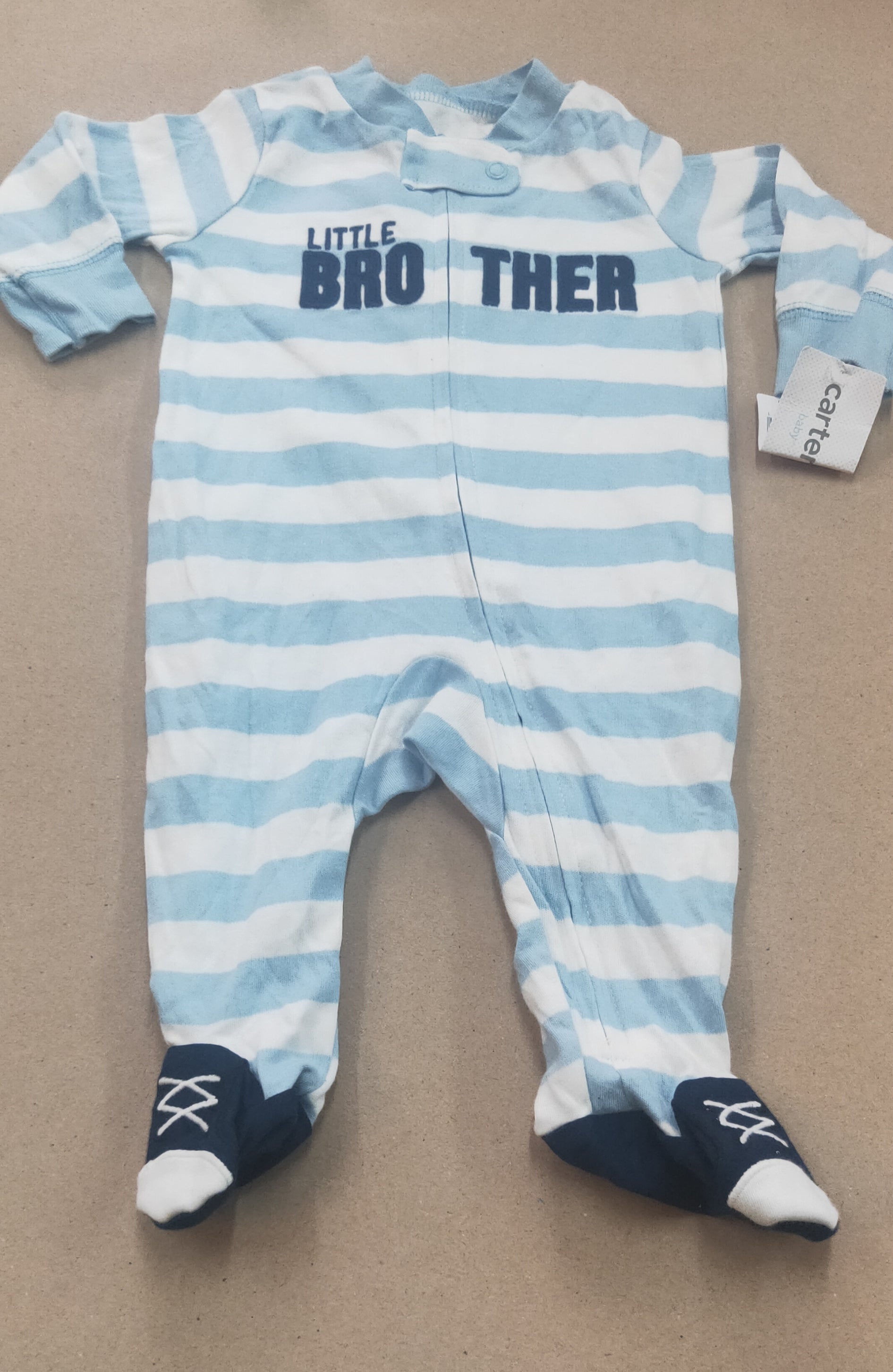 Little brother with shoe baby high quality jumpsuit (snap button)