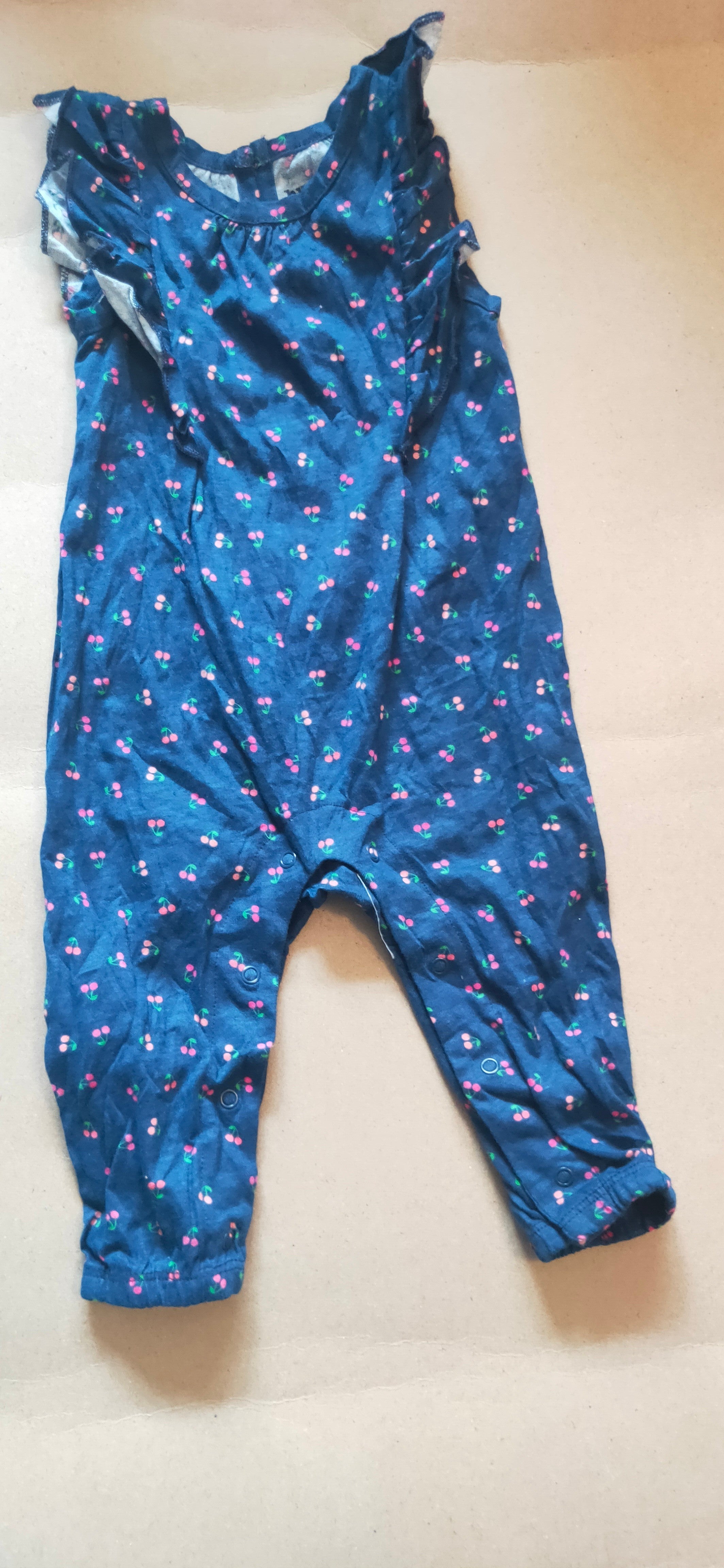 Dark blue floral cherry 🍒 🍒half sleeves Baby High quality jumpsuit