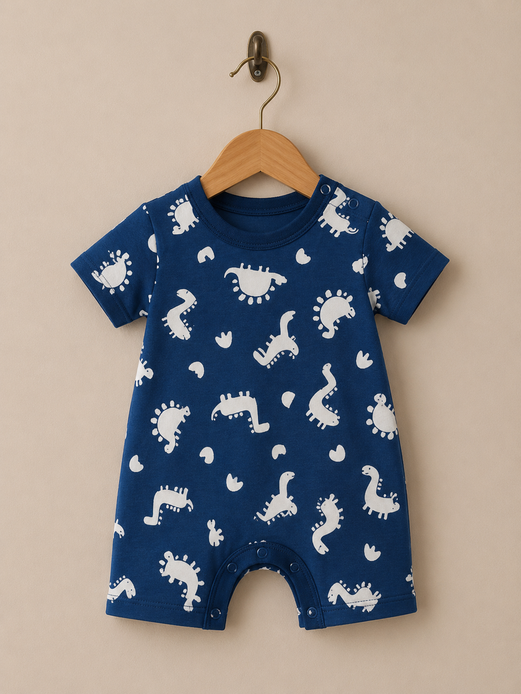 Navy Dino 🦕 -Baby Half Jumpsuit