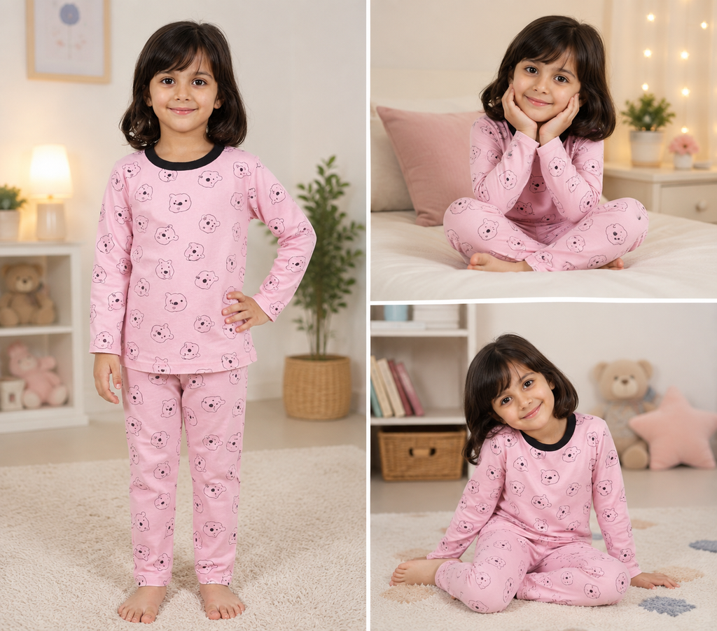 Premium winter wear- Pink Cuddle Teddy kids wear