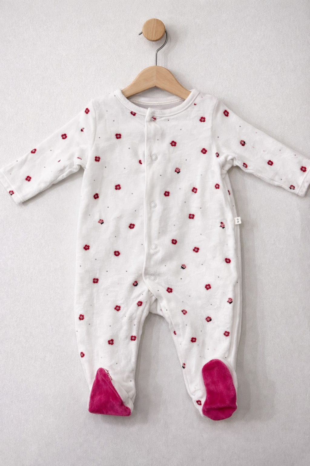 Red flower with ladybug 🐞- Baby full Jumpsuit