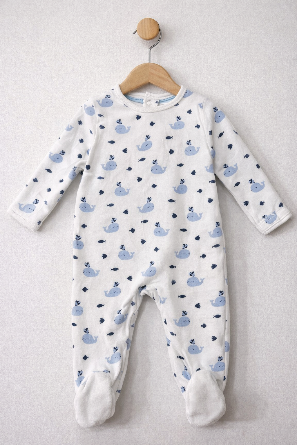 light blue whale prints 🐳- Baby full Jumpsuit