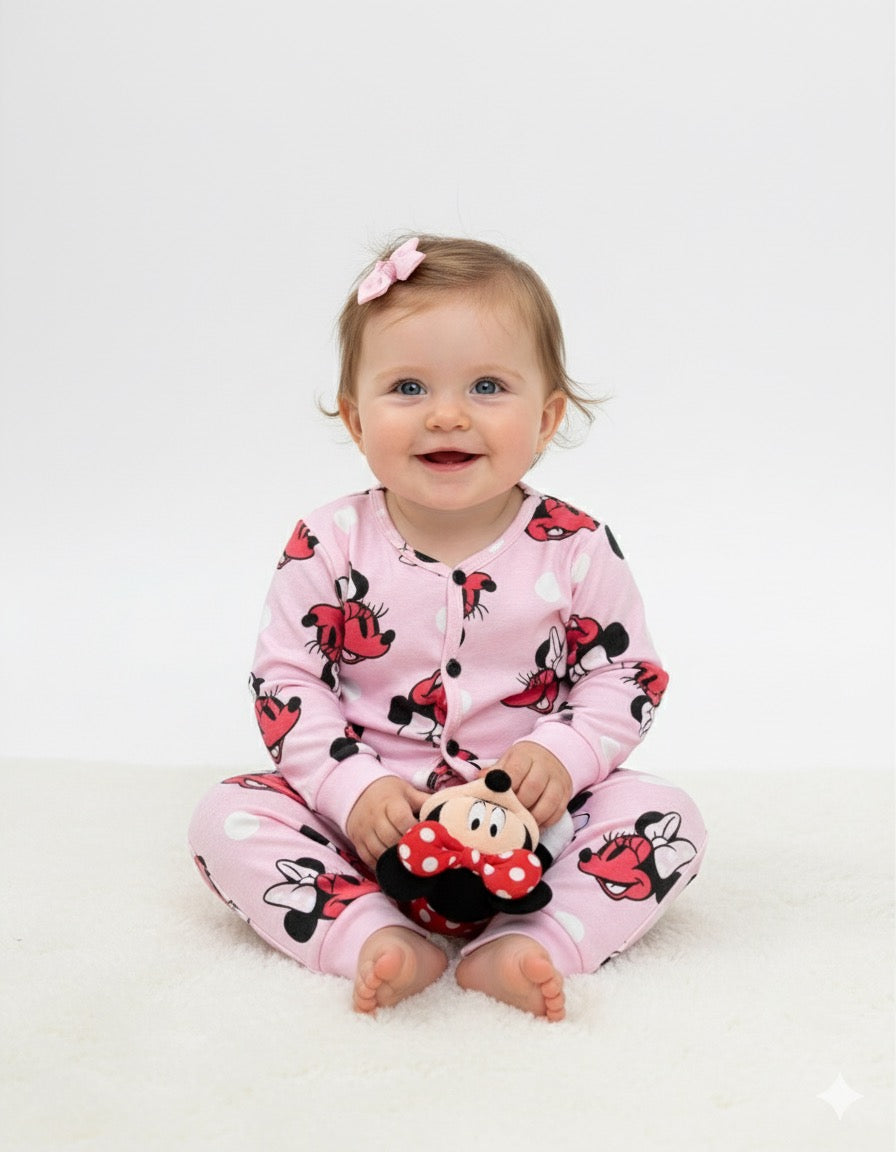 pink cartoon-printed jabla set