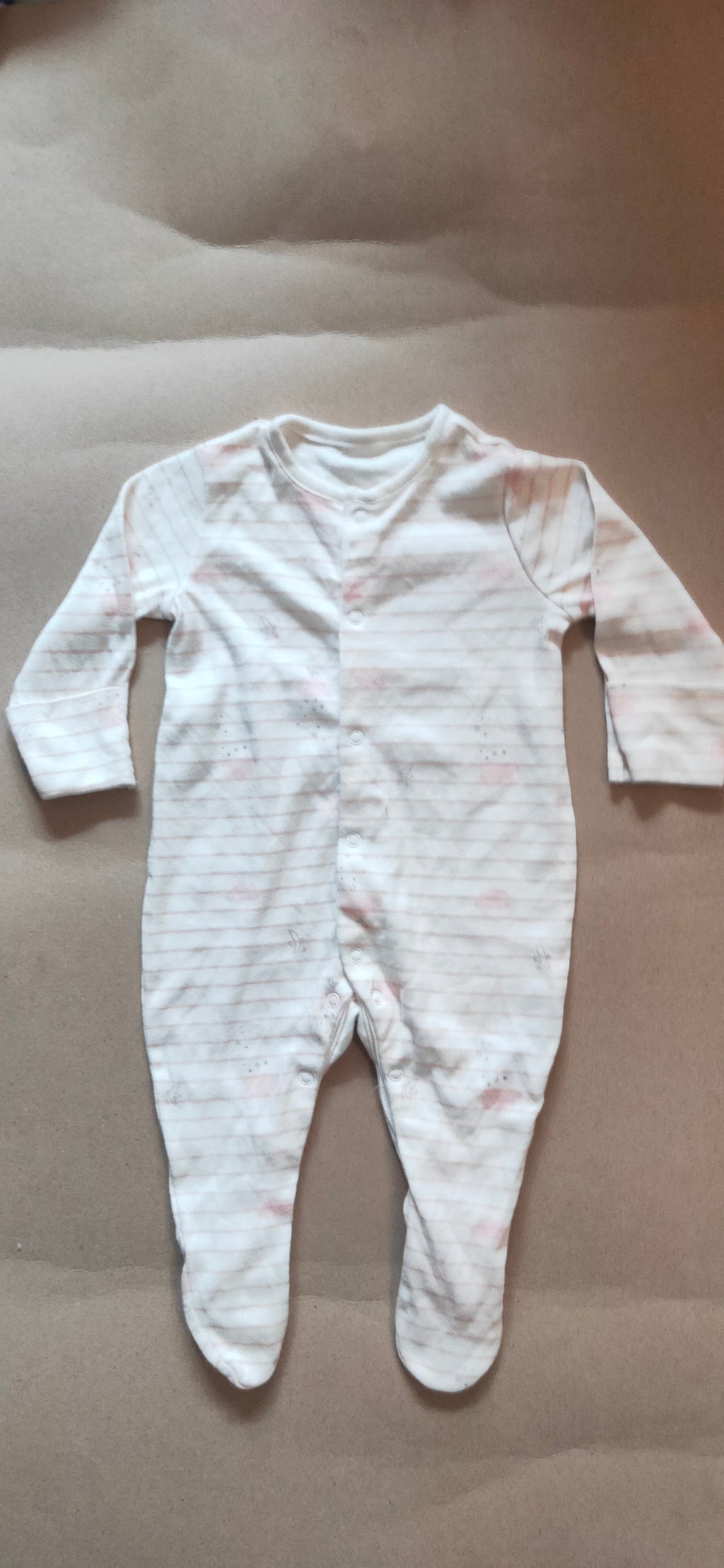 White baby Pink stripped cloud ☁️ Baby high quality jumpsuit