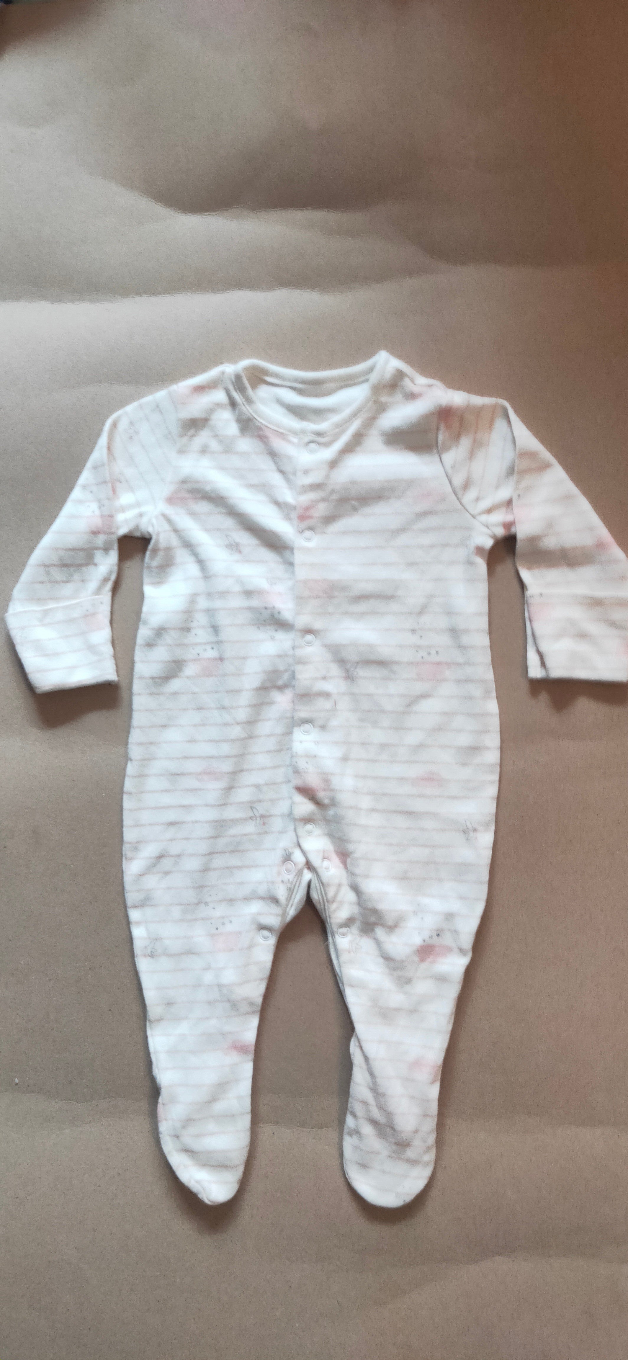 White baby Pink stripped cloud ☁️ Baby high quality jumpsuit