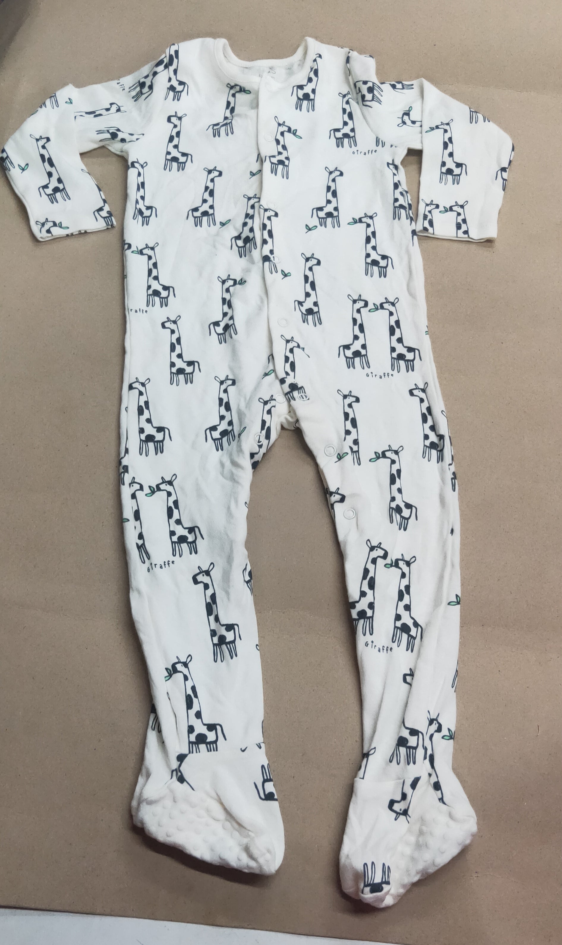 White black giraffe - baby high quality jumpsuit