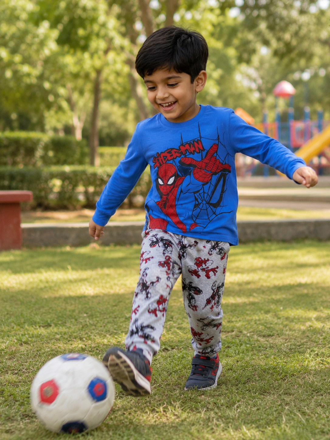 Blue with Spiderman -Kids Full Sleeve Set
