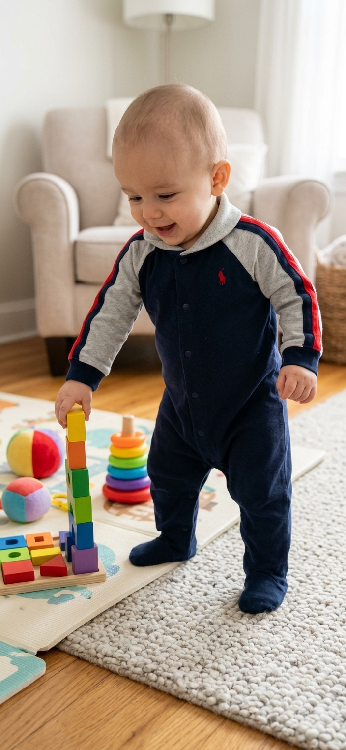 Steel blue red horse 🐴Baby high quality jumpsuit