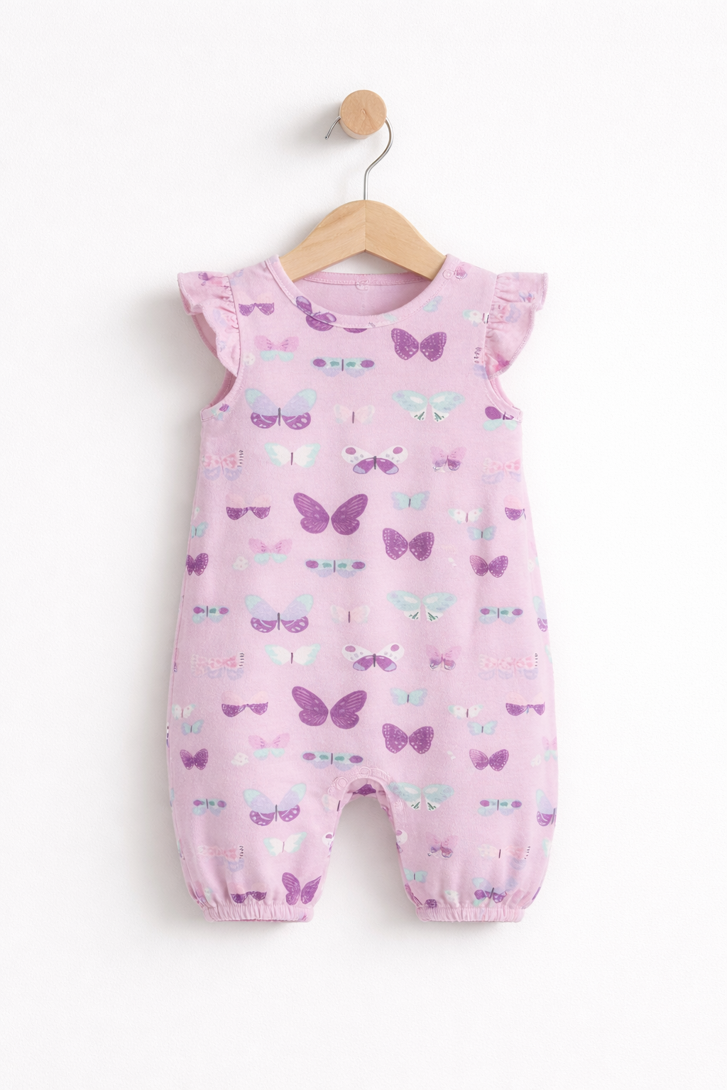 purple, mint green, and white butterfly prints  - baby Jumpsuit