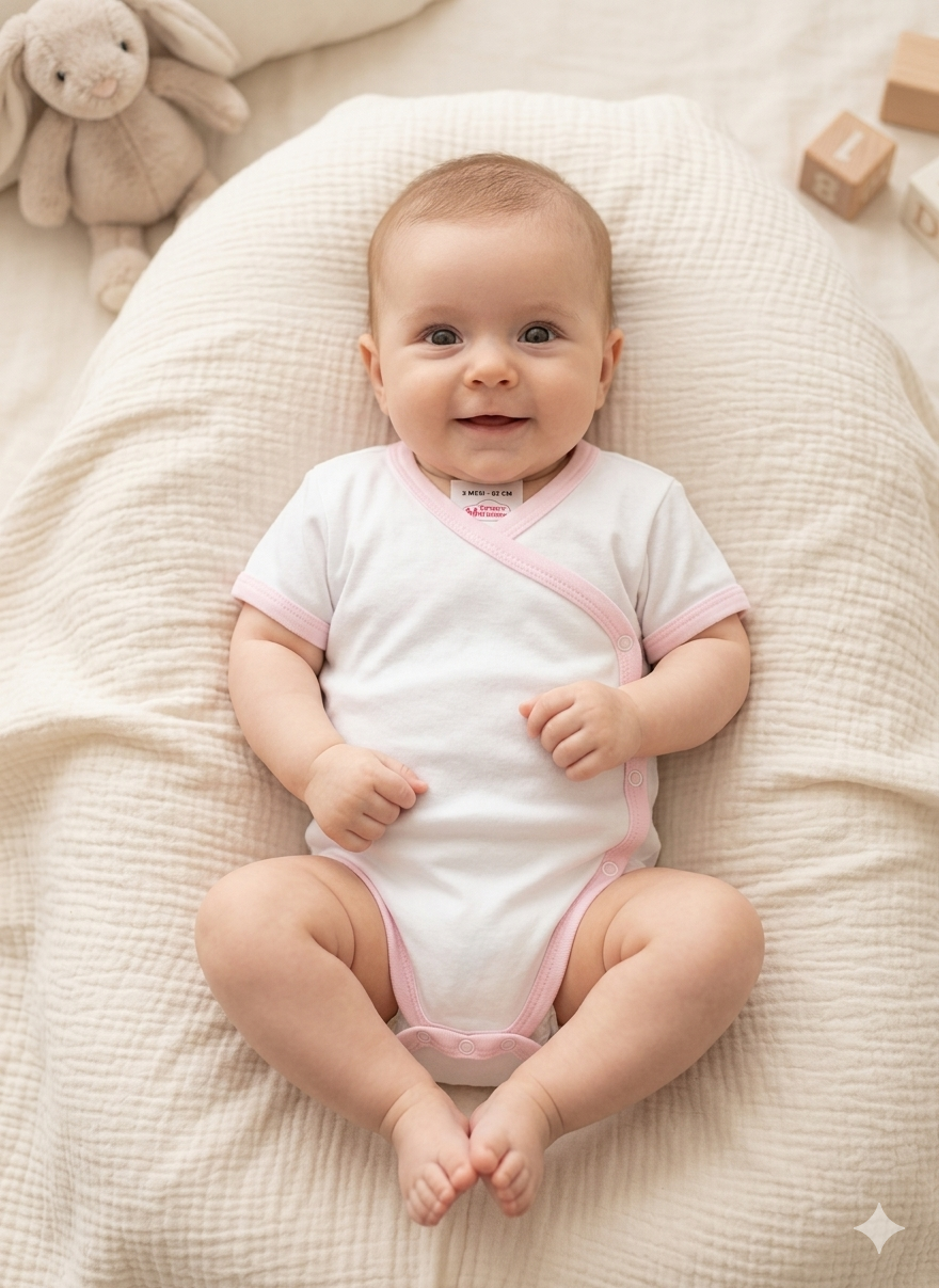White base snap button- Baby Romper