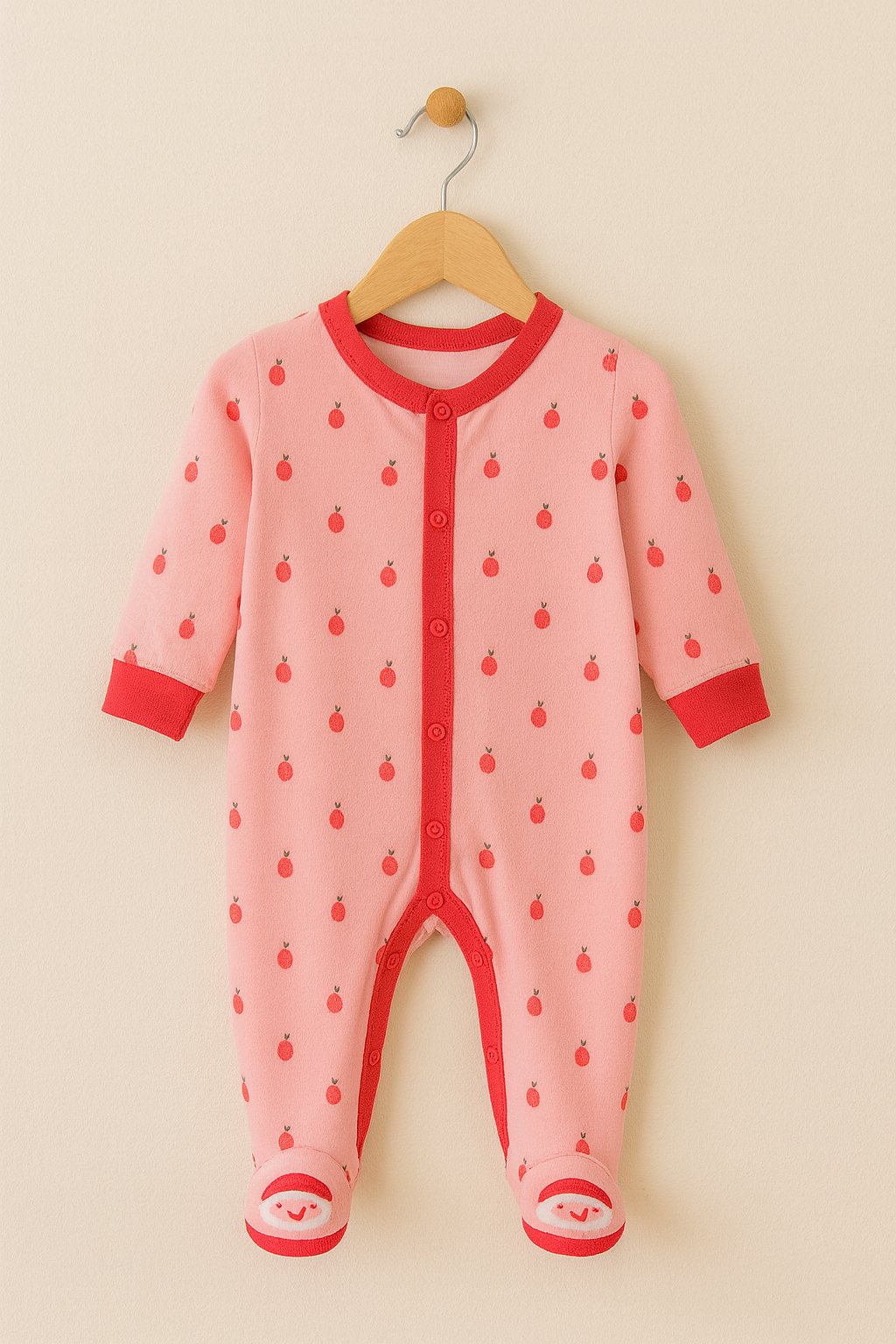 Pink Berry Cute Baby Sleepsuit