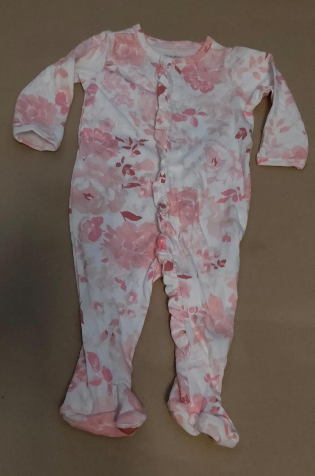 Light white with baby pink 🩷 flower with shoe Baby high quality jumpsuit
