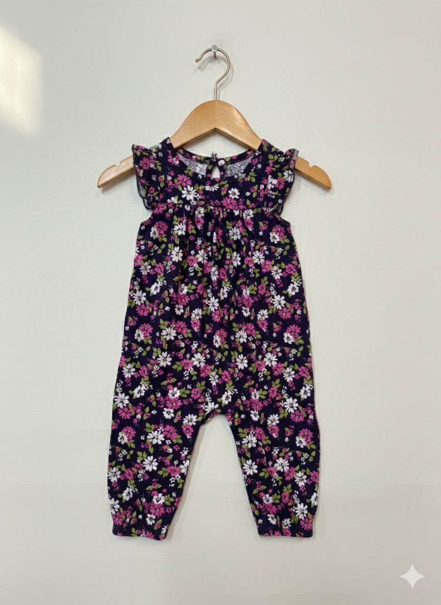 Purple floral-Baby full Jumpsuit