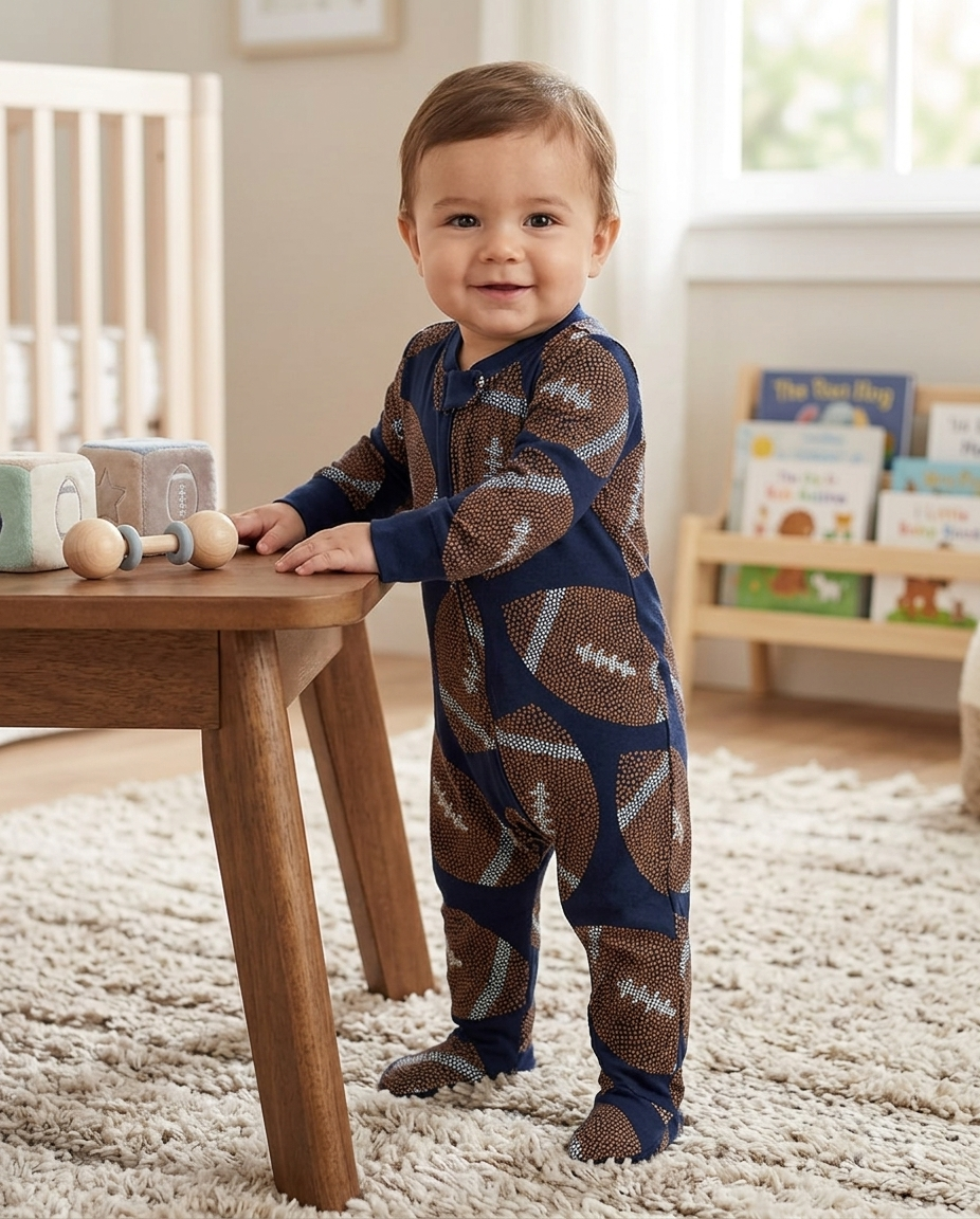 Dark blue brown 🏈 -Baby High quality jumpsuit