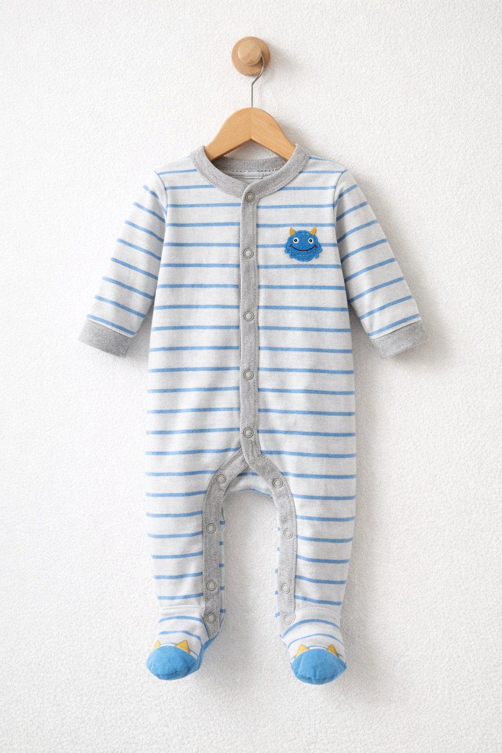 White with blue - Baby Jumpsuit High Quality