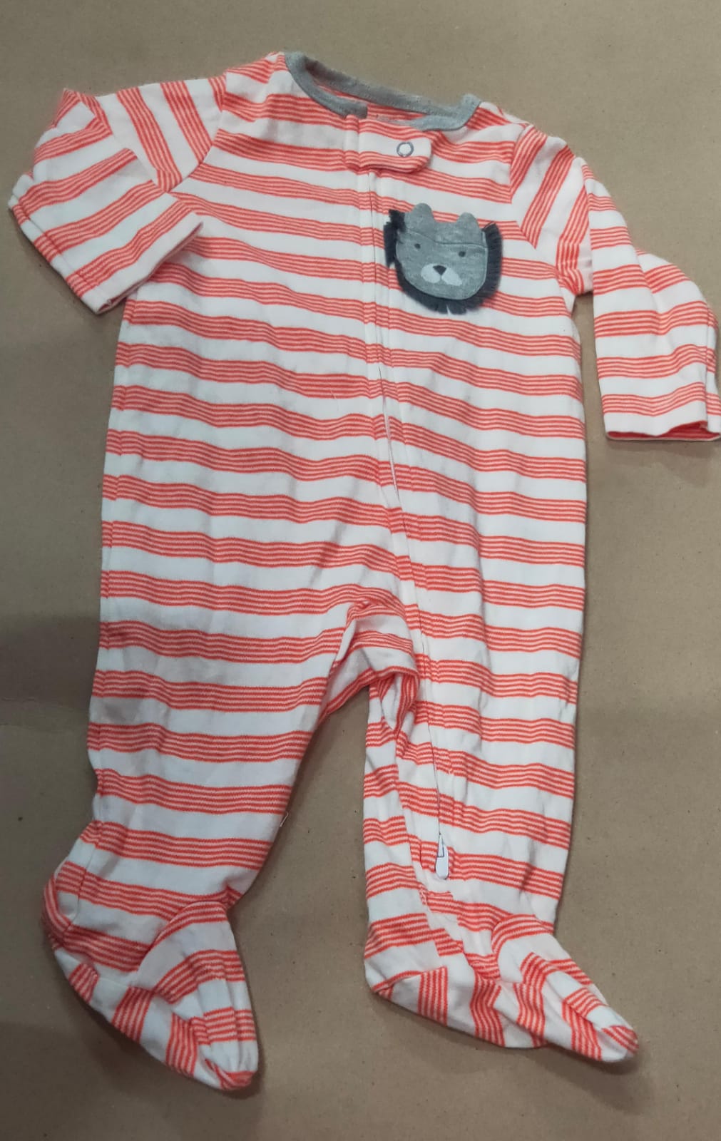 Orange & white line lion 🦁 With show baby high quality jumpsuit