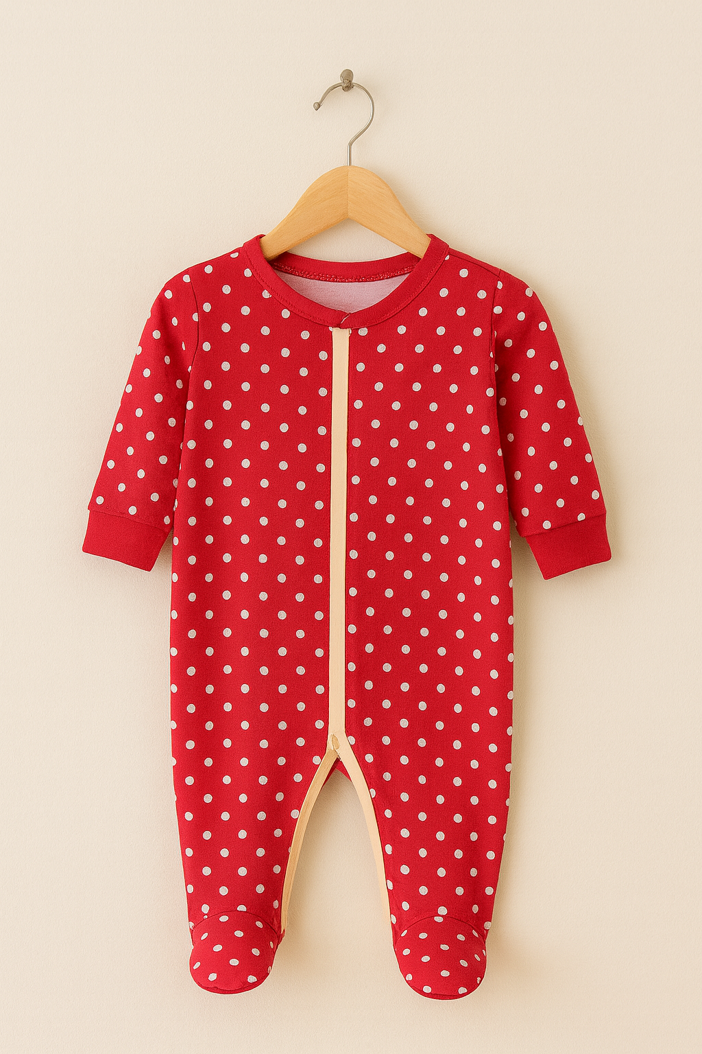 21-Red Bubbles Snuggle Romper