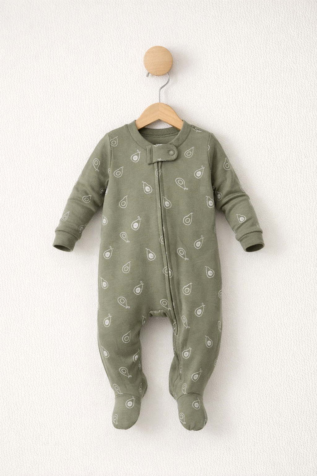 Moss Green Feather - Baby Jumpsuit