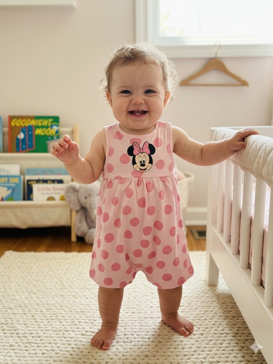 Pink micky -Baby half Jumpsuits