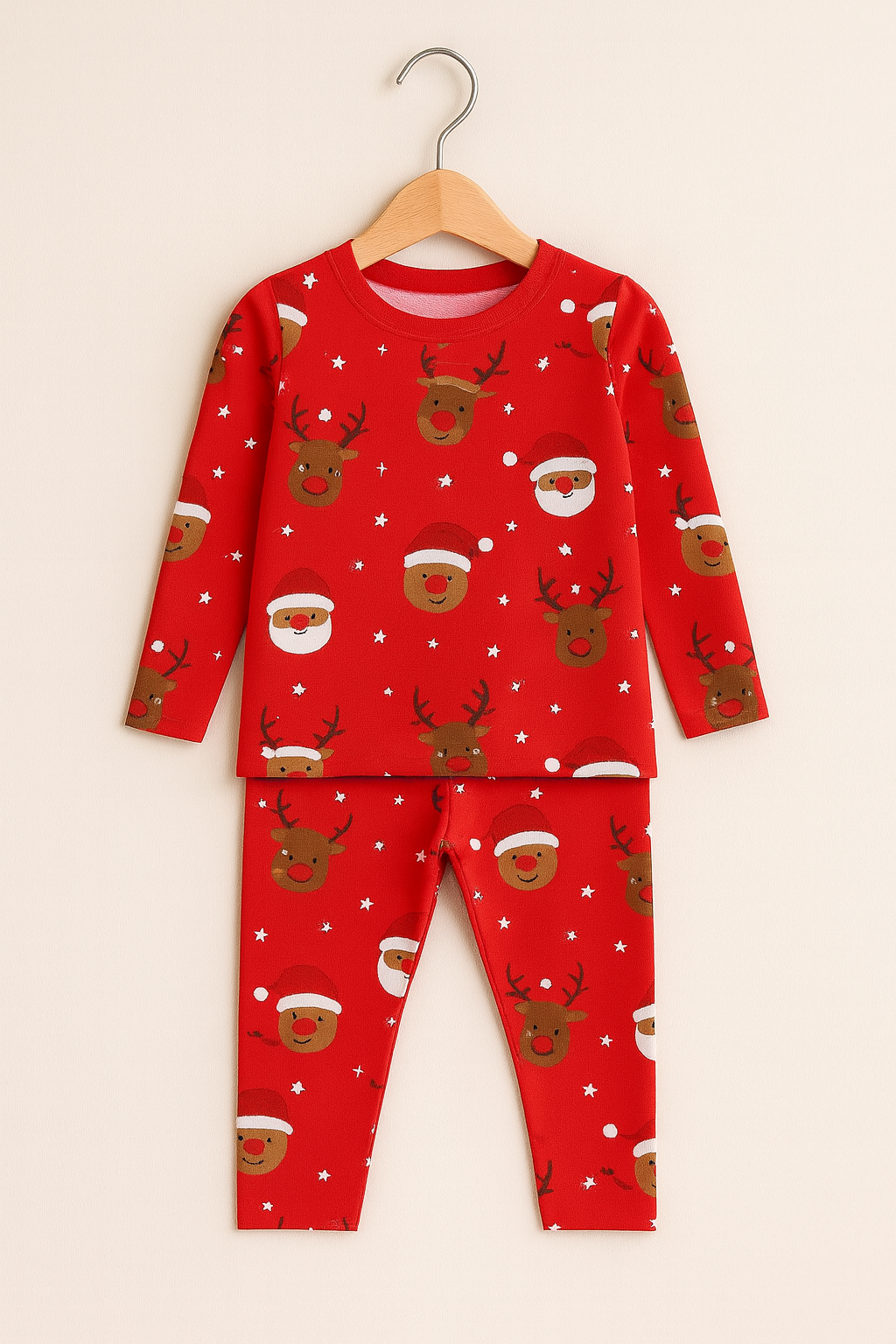 Premium winter  red Christmas-themed  adorable reindeer and star prints