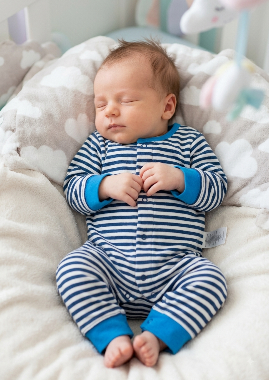Blue & White line -full Jumpsuit