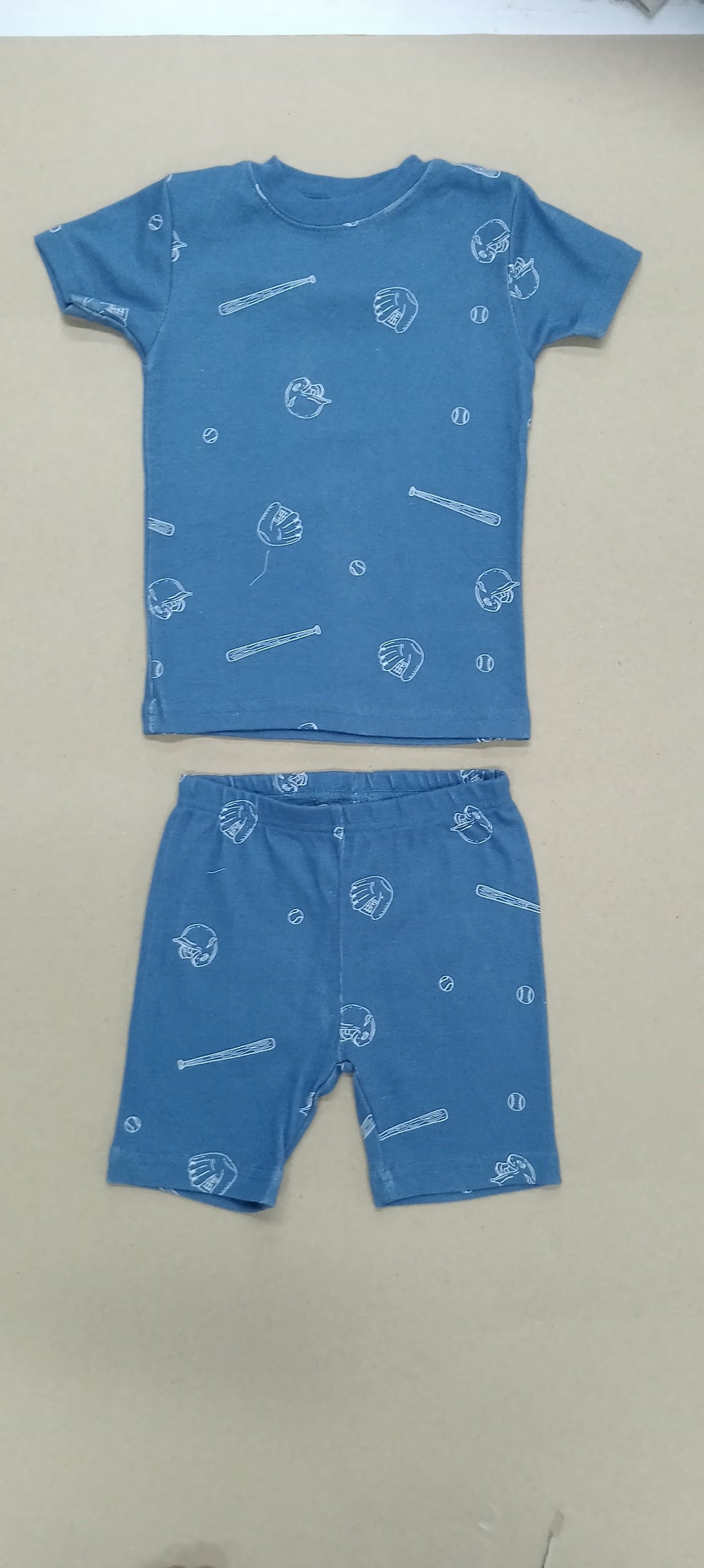 Blue Base   cricket theme print -Baby Shorts Set