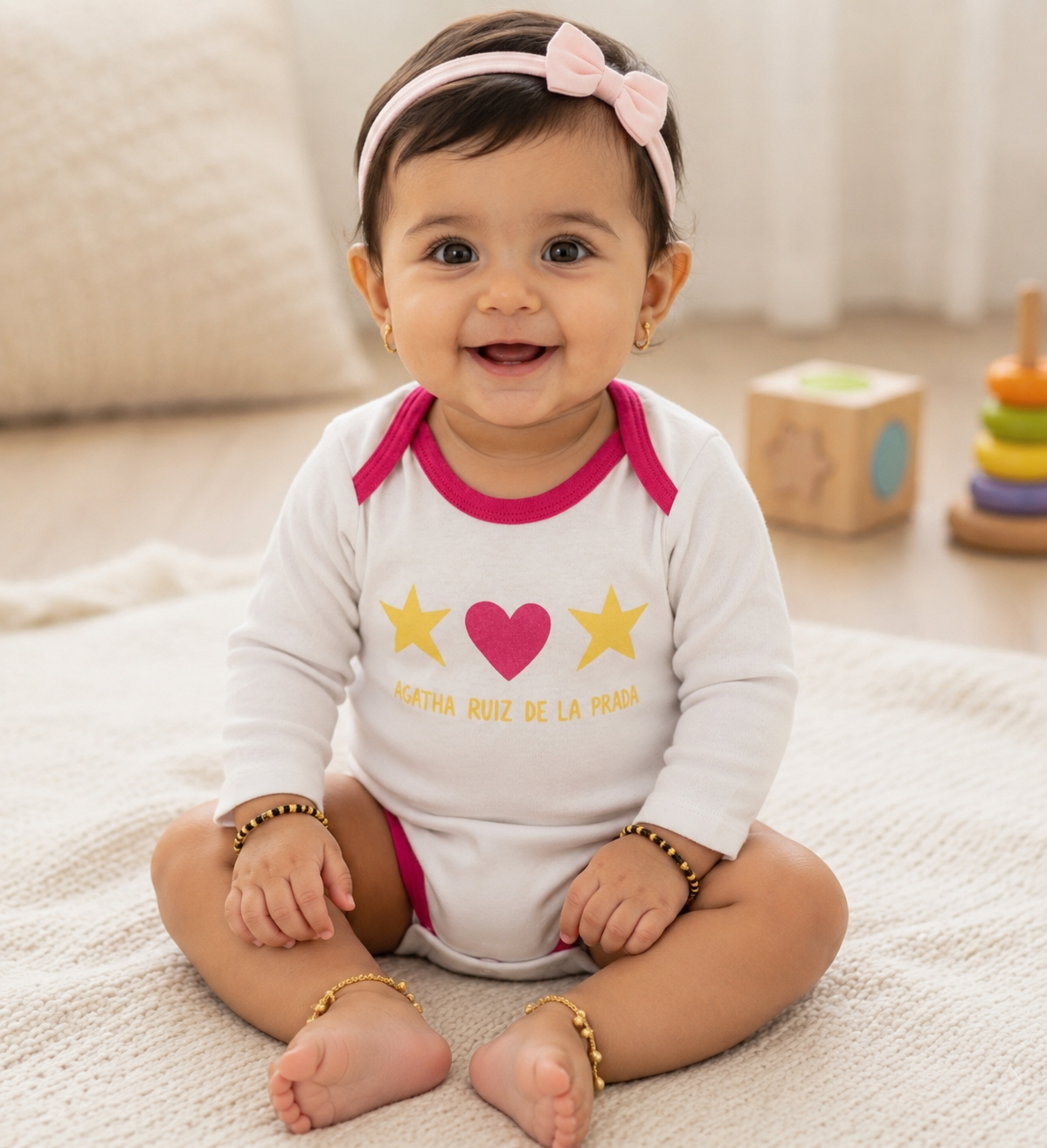 White with pink 🩷 Baby Romper