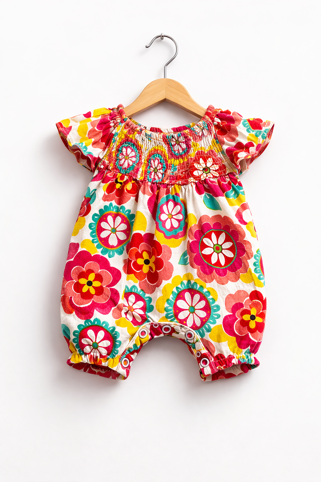 Red  floral Romper