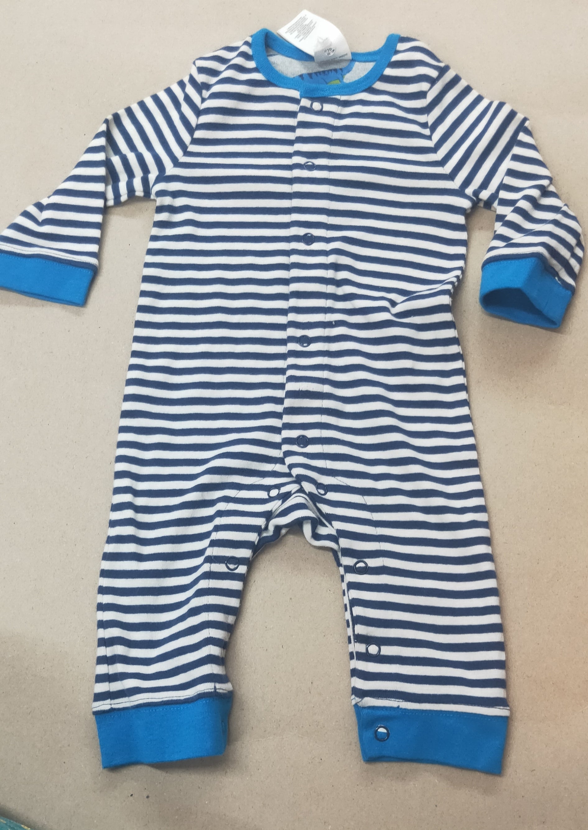 Blue & White line -full Jumpsuit