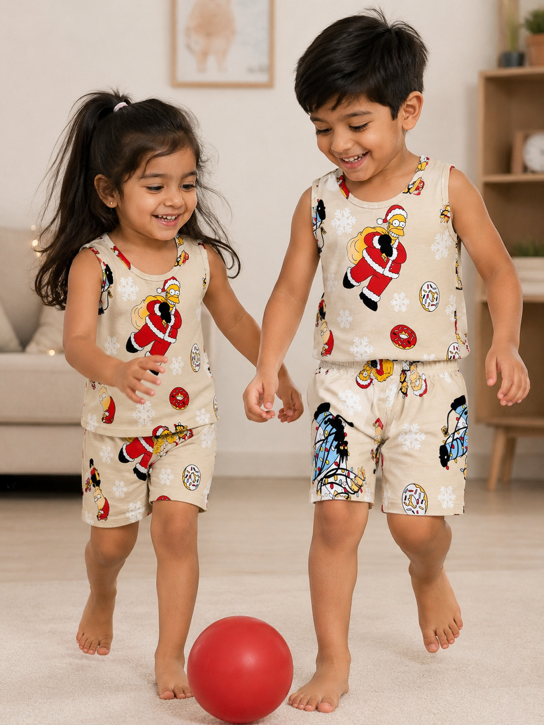 The Simpsons Christmas print-Sleeveless co-ords