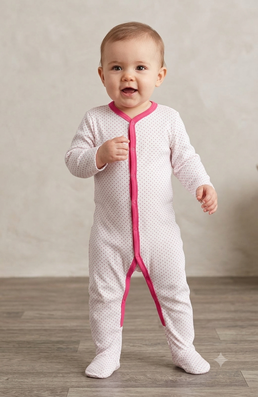 White pink dots with shoes Baby high quality jumpsuit