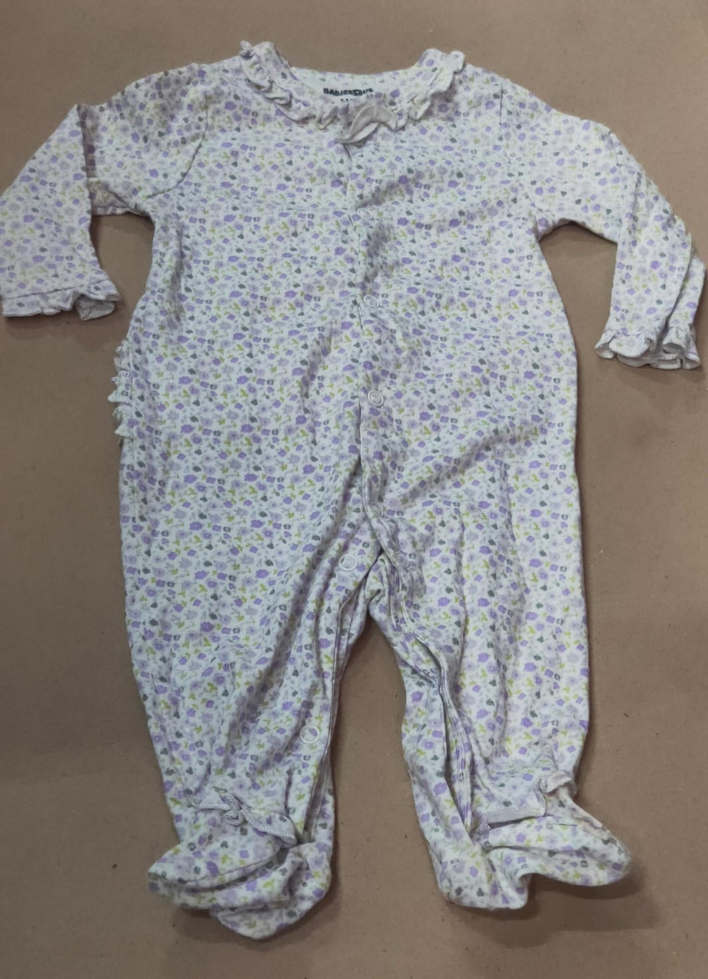 White & purple flower -With shoes baby high quality jumpsuit