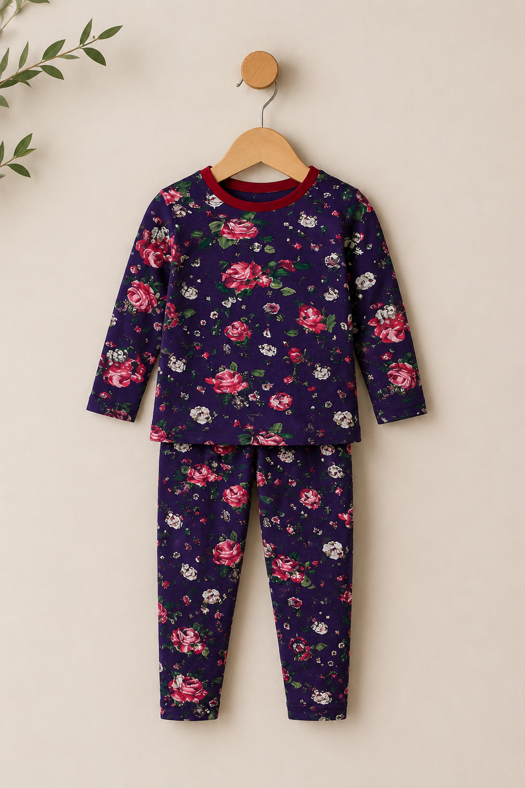 Purple Rose Bloom Winter Co-Ord Set 🌹