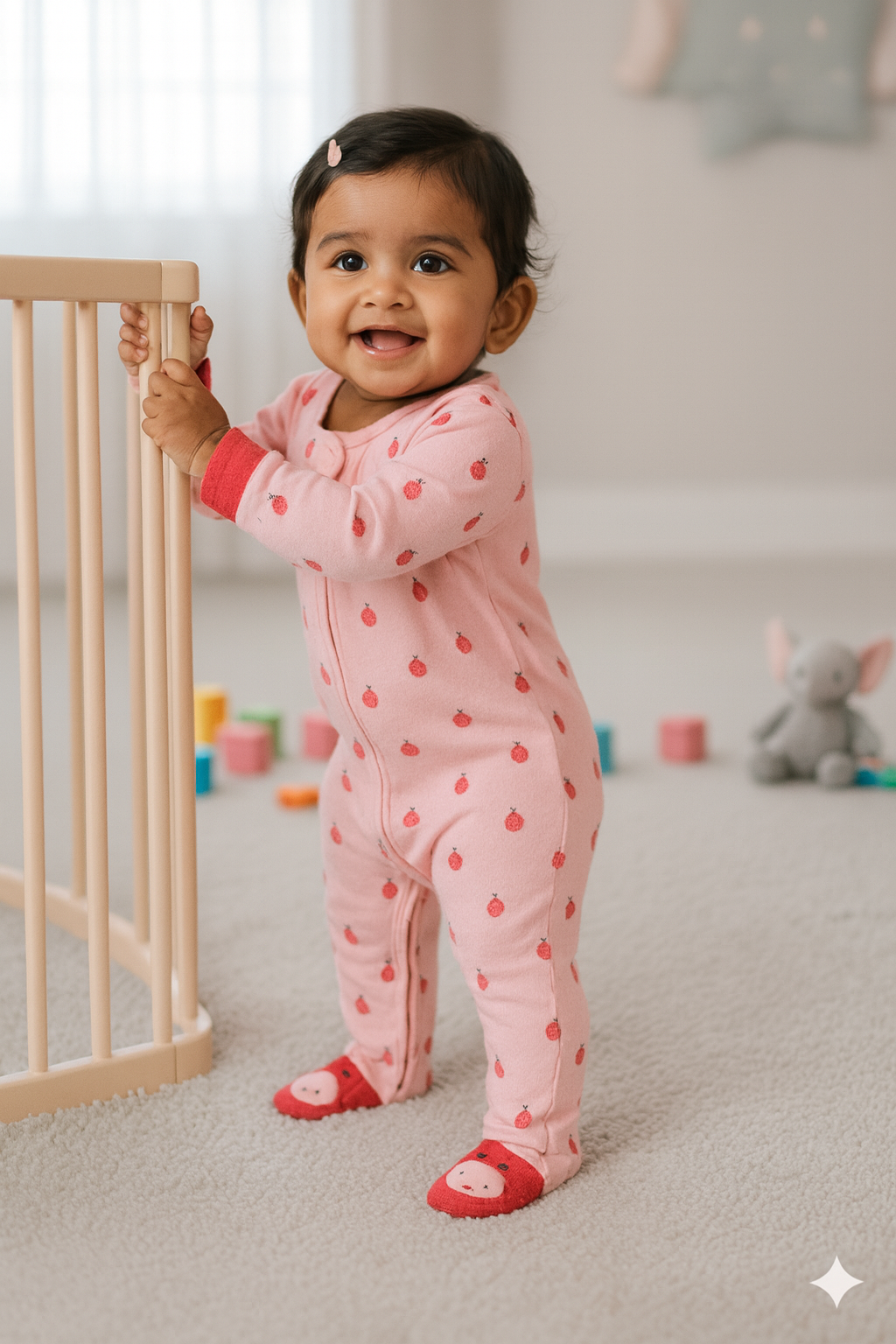 Pink Berry Cute Baby Sleepsuit