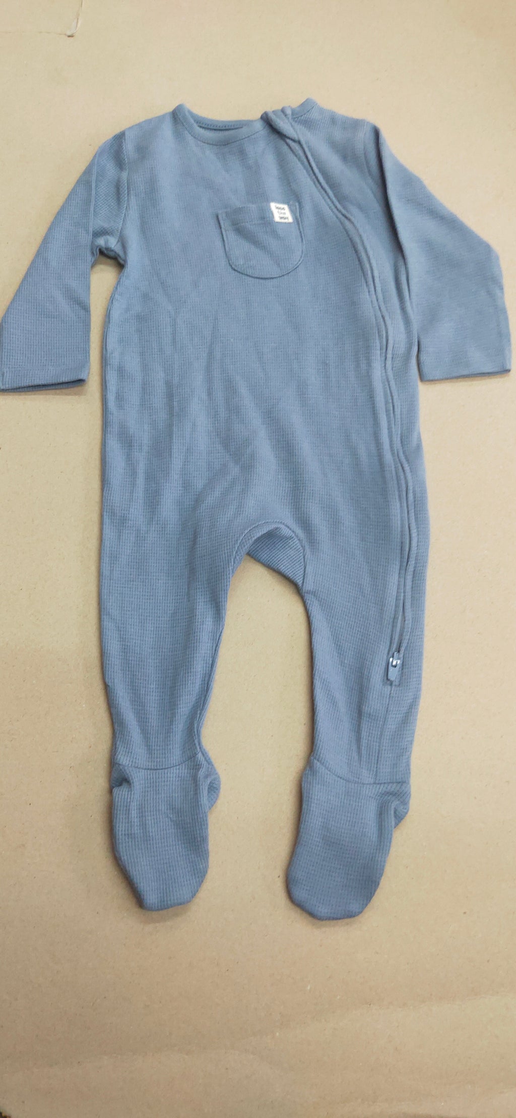 Steel blue with pocket with shoe (zipper)- Baby high quality jumpsuit